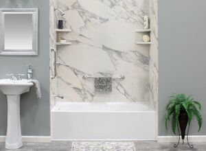 Reglazed BathTub with Stone Tiles